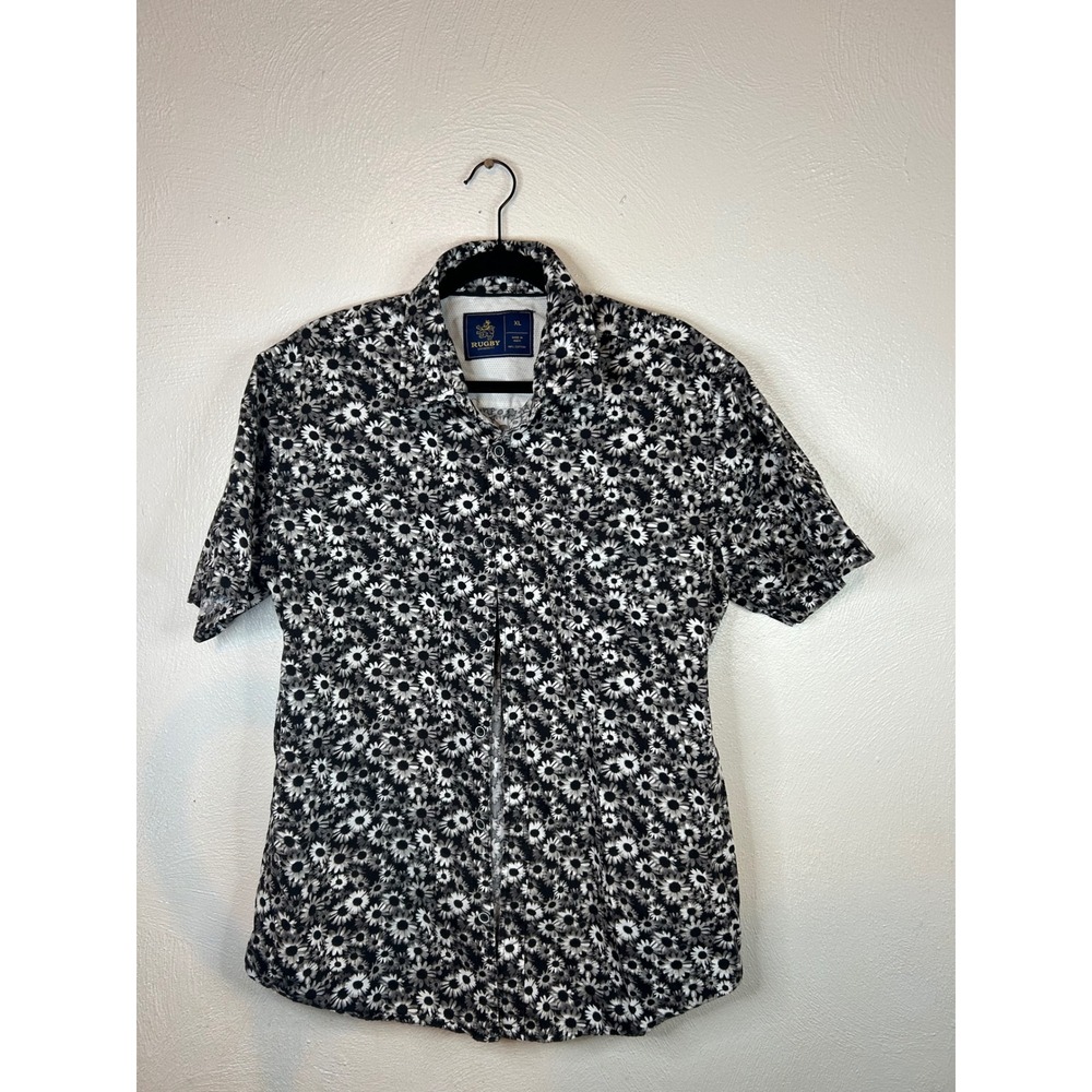 Crown & Ivy Black Floral Short-Sleeve Button-Down Shirt - Picture 1 of 6